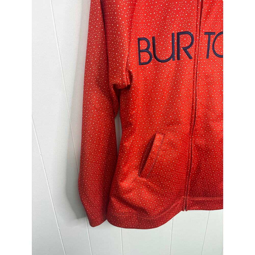 Burton Dry Ride Dot Print Zip Up Hoodie Jacket XL Orange White Gorpcore - Picture 3 of 6